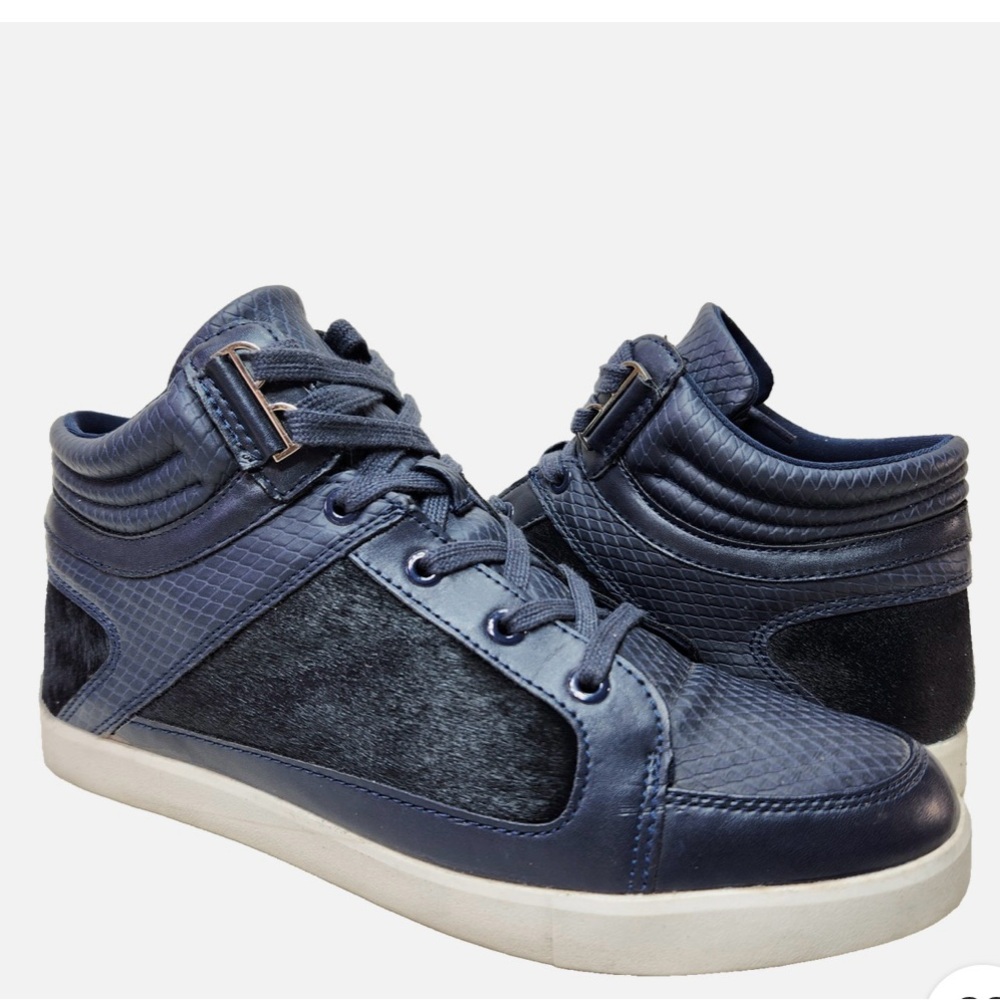Calvin Klein Blue and Black High-Top Sneakers